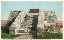 Powell Monument South Rim Grand Canyon First to Run River Fred Harvey Postcard