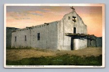 Antique New Mexico Postcard JEMEZ Pueblo Church 1907 Fred Harvey
