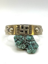 Native American Navajo Whirling Log Bracelet Pre Fred Harvey Era Sterling Cuff