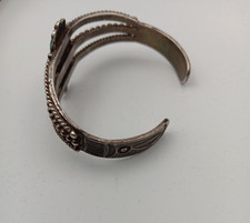Vintage Fred Harvey Era Navajo Sterling Silver Turquoise Cuff Bracelet 32.24g - Additional view 3
