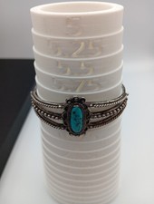 Vintage Fred Harvey Era Navajo Sterling Silver Turquoise Cuff Bracelet 32.24g - Additional view 9