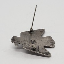 Vintage Fred Harvey Era Thunderbird Sterling Silver & Turquoise BROOCH - Additional view 5