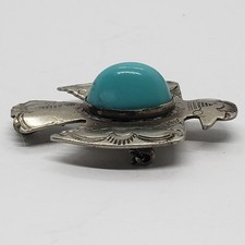 Vintage Fred Harvey Era Thunderbird Sterling Silver PENDANT Hook BROOCH - Additional view 3