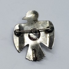 Vintage Fred Harvey Era Thunderbird Sterling Silver PENDANT Hook BROOCH - Additional view 6