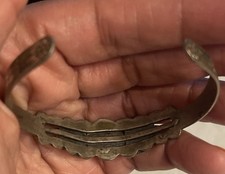 Fred Harvey VTG Navajo Sterling Silver Turquoise Thunderbird Snake Cuff Bracelet - Additional view 2