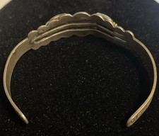 Fred Harvey VTG Navajo Sterling Silver Turquoise Thunderbird Snake Cuff Bracelet - Additional view 4