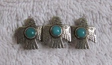 Antique Fred Harvey Era Navajo Indian Route 66 Nickel Silver Thunderbird Pin - Additional view 1