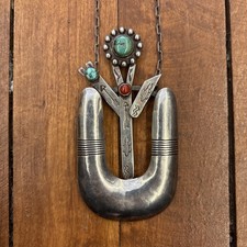 Vintage Native American Turquoise Necklace Fred Harvey Era Navajo OLD PAWN  - Additional view 2