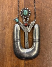 Vintage Native American Turquoise Necklace Fred Harvey Era Navajo OLD PAWN