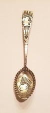 Vintage Fred Harvey Native American Sterling Silver Spoon - Indian Chief Head - Additional view 7