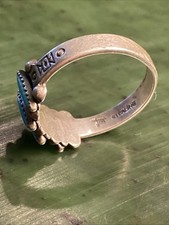 Antique Fred Harvey Era Petit Point Zuni Turquoise Ring Sterling Silver  - Additional view 1