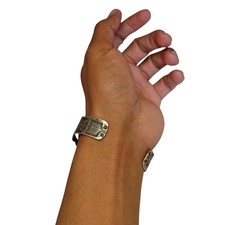 Fred Harvey Era 1940s Navajo Repouse SterlingSilver Cerrillos Turquoise Bracelet - Additional view 7