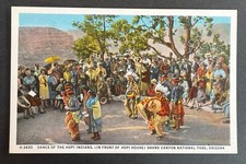 Fred Harvey Hopi Indians Dance Snake Altar 2 Linen Postcards Grand Canyon AZ - Additional view 2