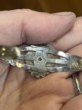 Fred Harvey Era Railroad Sterling & Turquoise Bracelet Sz 6 - 6.25 With Flex - Additional view 3