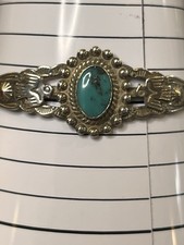 Fred Harvey Era Railroad Sterling & Turquoise Bracelet Sz 6 - 6.25 With Flex - Additional view 9
