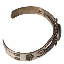 Fred Harvey Era Bell Trading Post Kingman Turquoise Sterling Bracelet - Additional view 1