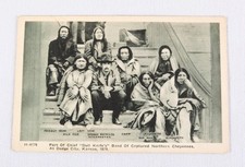 Fred Harvey Postcard of Chief Dull Knife Band of Cheyenne, 1879, Original