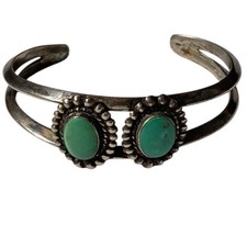 Fred Harvey Era 1940s Sterling Silver Royston Turquoise Cuff Bracelet - Additional view 2
