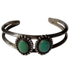 Fred Harvey Era 1940s Sterling Silver Royston Turquoise Cuff Bracelet - Additional view 3