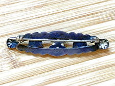 Vintage Native American Fred Harvey Era Sterling Silver Turquoise & Pin Brooch - Additional view 2