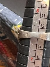 Fred Harvey Era Turquoise Sterling Railroad Jewelry- Ring Sz 6 Signed Stamped - Additional view 2