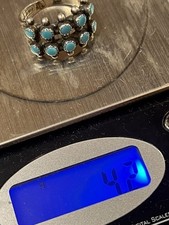 Fred Harvey Era Turquoise Sterling Railroad Jewelry- Ring Sz 6 Signed Stamped - Additional view 11