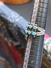 Fred Harvey Era Turquoise Sterling Railroad Jewelry- Ring Sz 6 Signed Stamped - Additional view 4