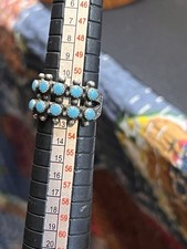 Fred Harvey Era Turquoise Sterling Railroad Jewelry- Ring Sz 6 Signed Stamped - Additional view 5