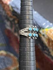 Fred Harvey Era Turquoise Sterling Railroad Jewelry- Ring Sz 6 Signed Stamped - Additional view 7