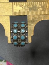 Fred Harvey Era Turquoise Sterling Railroad Jewelry- Ring Sz 6 Signed Stamped - Additional view 9