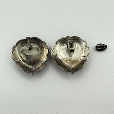 Fred Harvey 925 Sterling Silver Stone Inlay Stamped Heart Post Back Earrings - Additional view 19