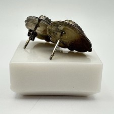 Fred Harvey 925 Sterling Silver Stone Inlay Stamped Heart Post Back Earrings - Additional view 7