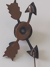 Fred Harvey Era Navajo Dine Turquoise Crossed Arrows Pin Brooch - Additional view 8