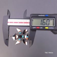 Vintage Fred Harvey Era Zuni Knifewing Pendant Necklace silver Turquoise Coral - Additional view 9