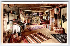 [G5] Postcard Fred Harvey Unused, Room in Hopi House Grand Canyon Arizona