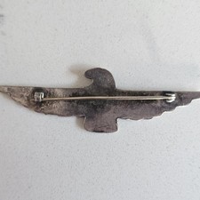 Vintage Fred Harvey Navajo Thunderbird Brooch Turquoise Sterling Silver - Additional view 2