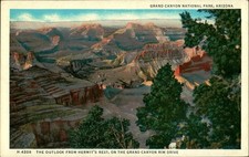 Fred Harvey Postcard Grand Canyon Hermits Rest H-4208 Unposted Vintage Arizona