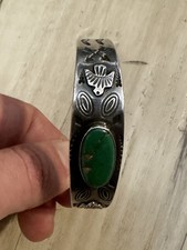 Fred Harvey Native American Thunderbird Turquoise Sterling Silver Cuff Bracelet - Additional view 8