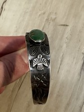 Fred Harvey Native American Thunderbird Turquoise Sterling Silver Cuff Bracelet - Additional view 10