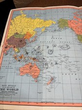 WWII World War Map Fred Harvey Rand McNally Service Ribbons Guide Original B4 - Additional view 2