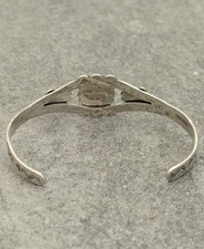 Vintage FRED HARVEY ERA NAVAJO Turquoise CONCHO Sterling SMALL Bracelet 6.5 in - Additional view 7