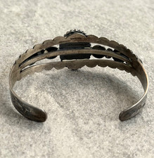 FRED HARVEY ERA Navajo Green Turquoise CONCHO DOME BIRDS Sterling Bracelet 7 in - Additional view 7