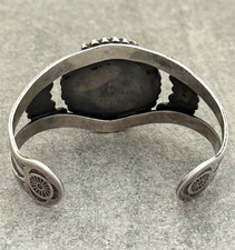 Vintage 30's Fred Harvey Era  Navajo BIG Turquoise Sterling Bracelet 52.5g 7 in - Additional view 8