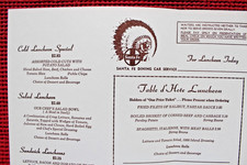 1971 Santa Fe Railroad Menu Fred Harvey Railway Lunch Dining Car Arizona Cover - Additional view 6