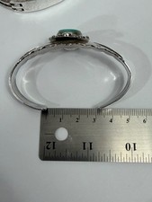 VTG “ FRED HARVEY ERA” Navajo .925 Sterling Silver, Turquoise Cuff Bracelet - Additional view 12