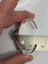 VTG “ FRED HARVEY ERA” Navajo .925 Sterling Silver, Turquoise Cuff Bracelet - Additional view 13