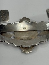VTG “ FRED HARVEY ERA” Navajo .925 Sterling Silver, Turquoise Cuff Bracelet - Additional view 6