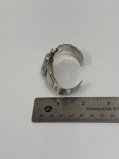 VTG “ FRED HARVEY ERA” Navajo .925 Sterling Silver, Turquoise Cuff Bracelet - Additional view 9
