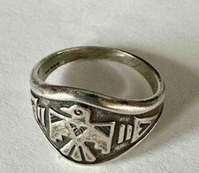 Vintage Fred Harvey Era Sterling Silver Native American Thunderbird Ring 6.75 - Additional view 2