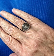 Vintage Fred Harvey Era Sterling Silver Native American Thunderbird Ring 6.75 - Additional view 7